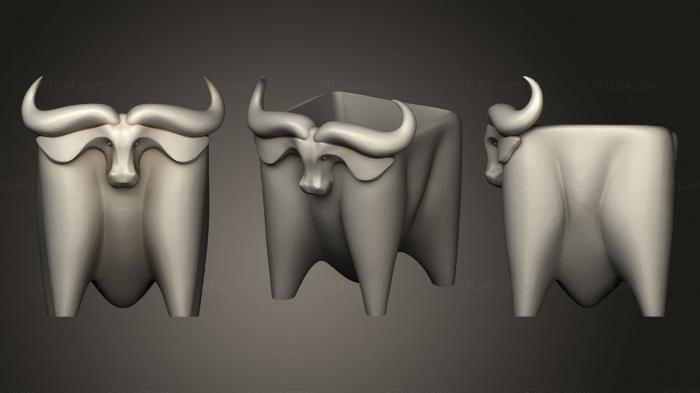 Vases (Bull Pot, VZ_0346) 3D models for cnc